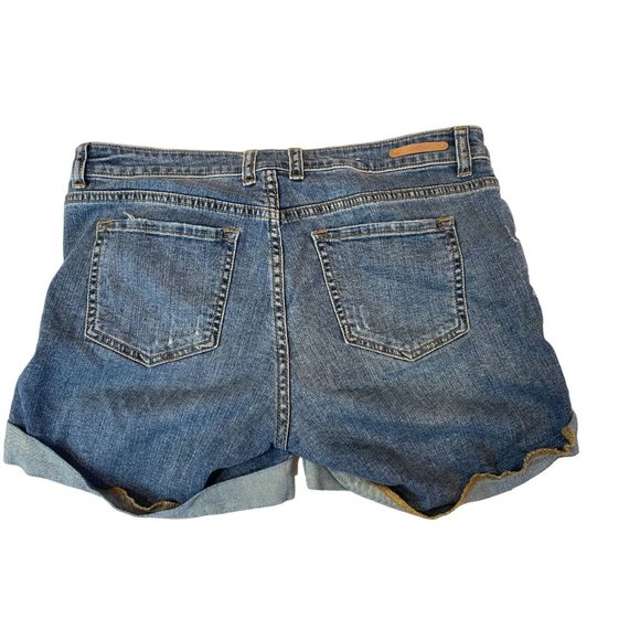 Caslon Womens Rolled Denim Boyfriend Shorts Mid-Rise 99% Cotton Blue Size 4 - Picture 3 of 9